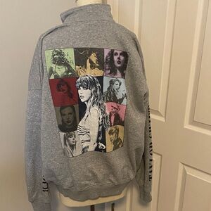 Taylor Swift 1/4 Zip Eras Tour Sweatshirt with Multicolor Graphic